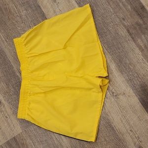 Vintage Retro 90's Shorts Yellow Cotton Blend Elastic Waist Men size L